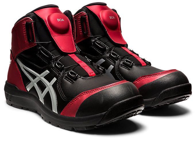 限定カラー ブラック×ピュアシルバー アシックス CP304 安全靴 BOA
