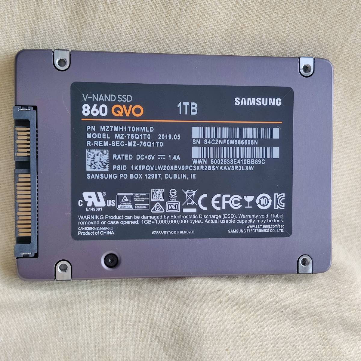【86605N】 Samsung SSD 860 QVO SSD 1TB