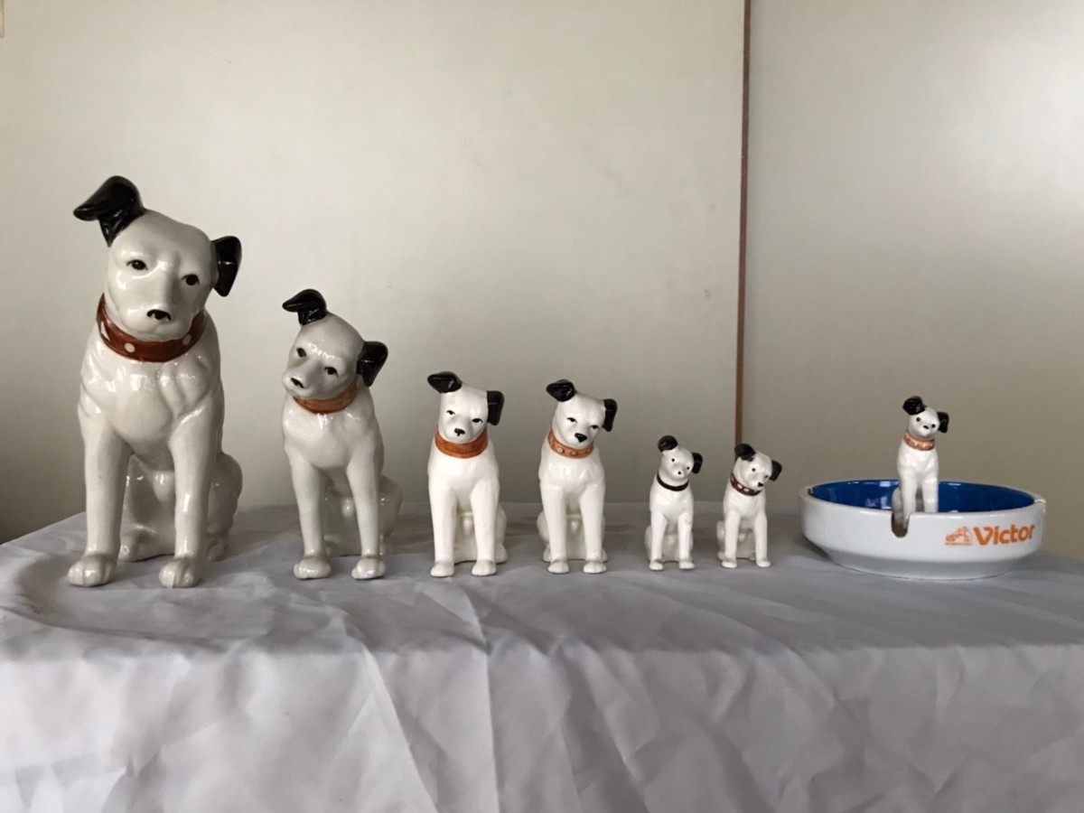 ビクター犬 ニッパー 置物　灰皿　ディスプレイ陶器製　　ビクター Victor_1
