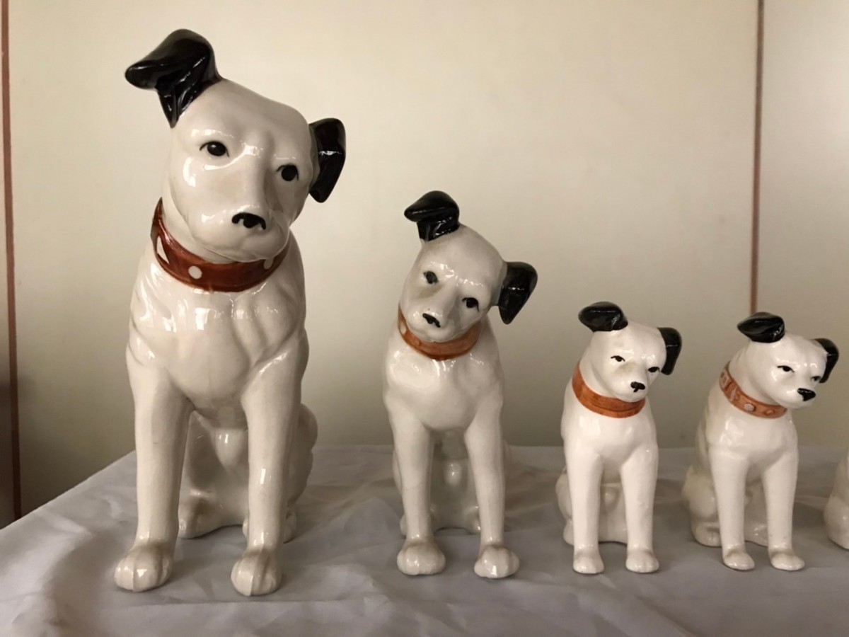 ビクター犬 ニッパー 置物　灰皿　ディスプレイ陶器製　　ビクター Victor_2