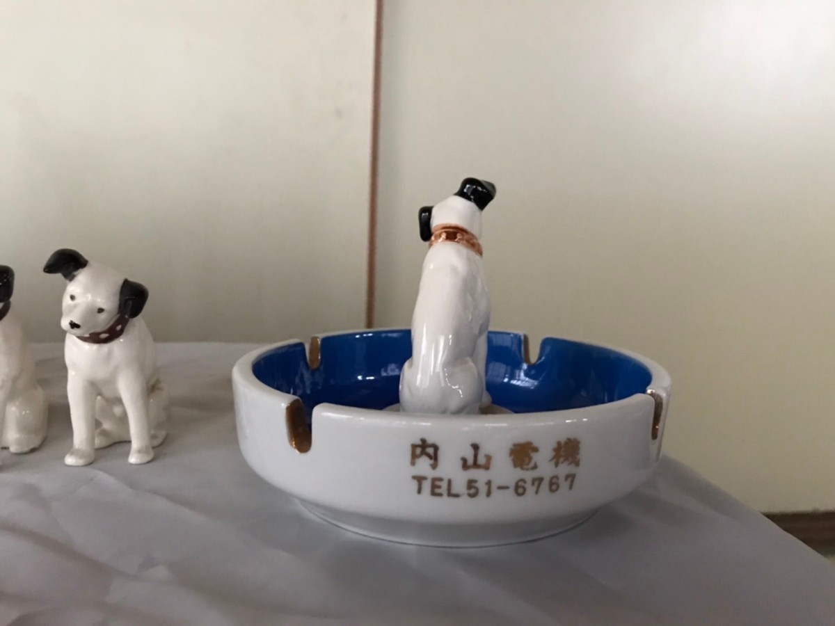 ビクター犬 ニッパー 置物　灰皿　ディスプレイ陶器製　　ビクター Victor_5