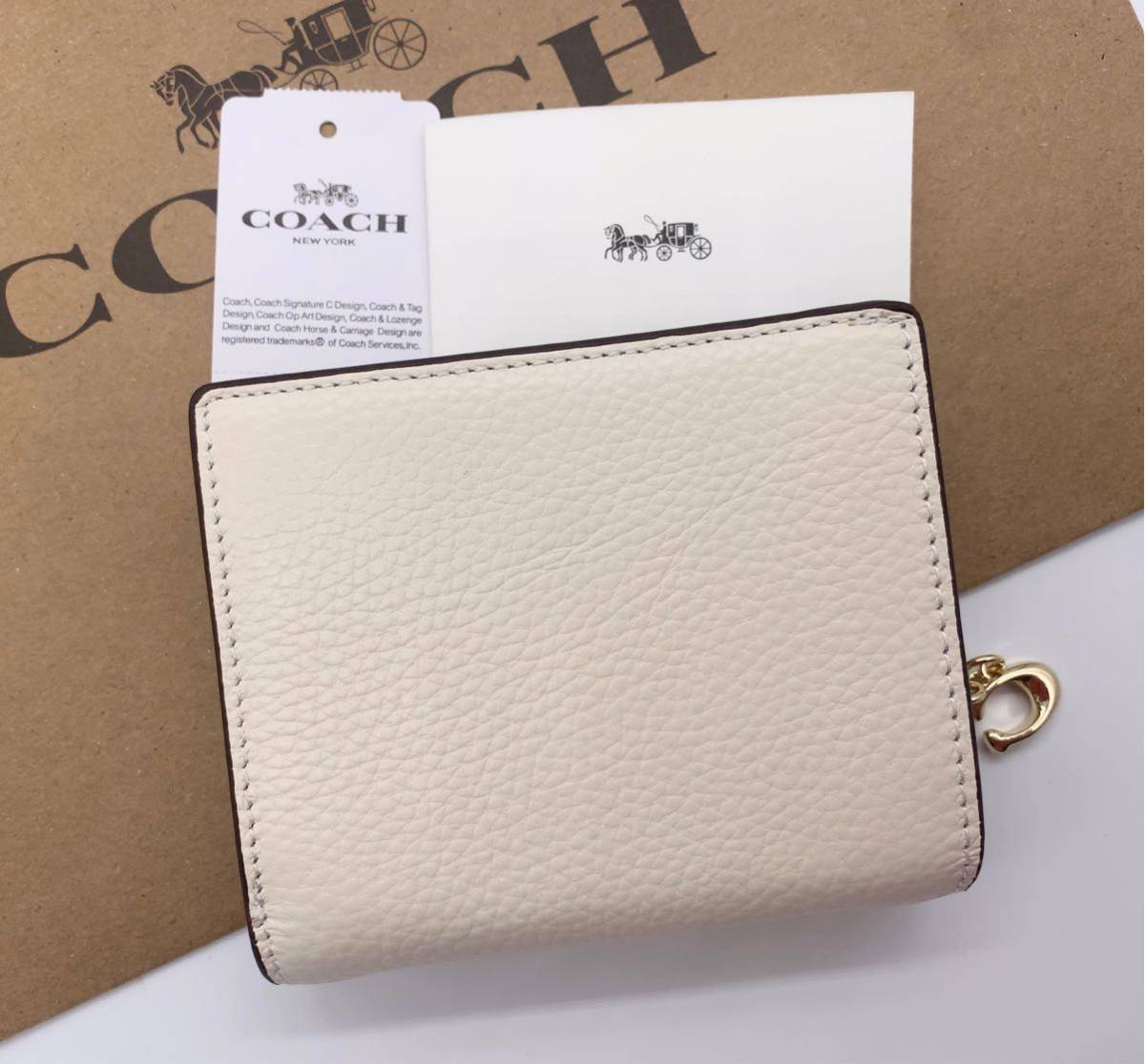 COACH 二つ折り財布 CC472 ホワイト キトゥン アウトレット品 箱、紙袋