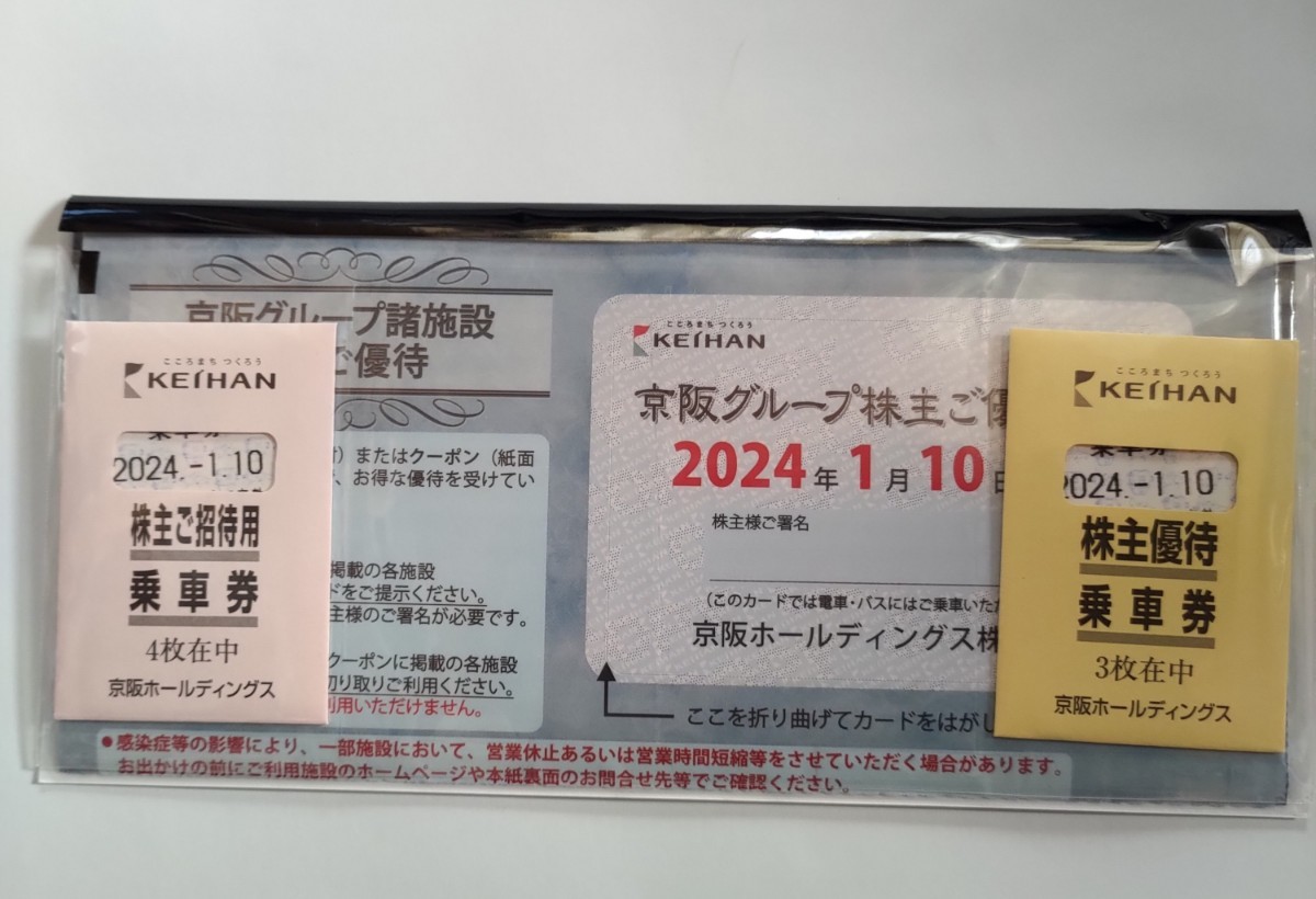 【送料無料・匿名配送】京阪グループ株主優待（有効期限2024年1月10日まで）