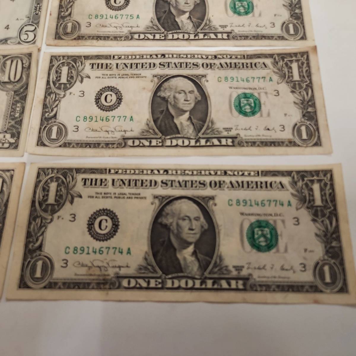 アメリカ ドル紙幣 100ドル×1 10ドル×1 5ドル×1 1