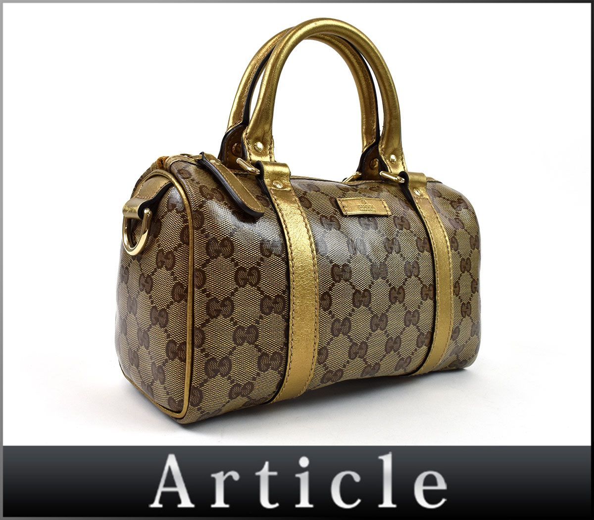 中古・古着通販GUCCI (グッチ) GGクリスタルミニボストンバッグ gg 