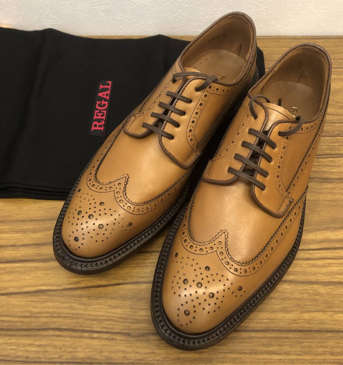 リーガル】本物 REGAL 靴 27cm 赤茶 ストレートチップ ビジネス