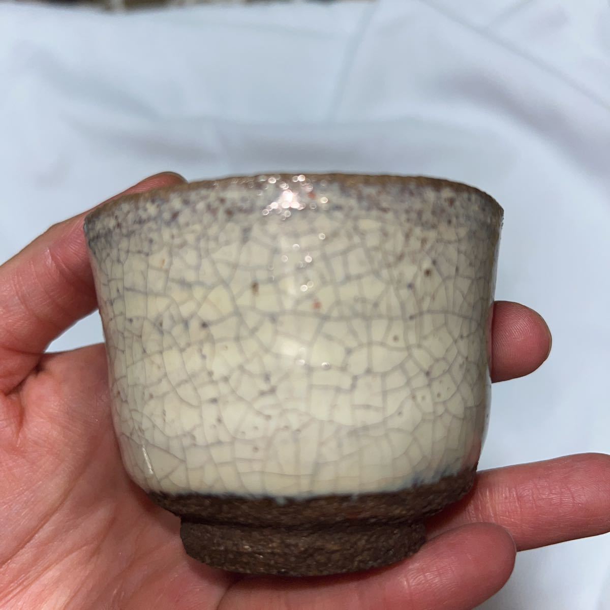 No.30斑唐津筒盃 桃山時代～江戸時代前期 古唐津 岸獄系 帆柱窯伝世品