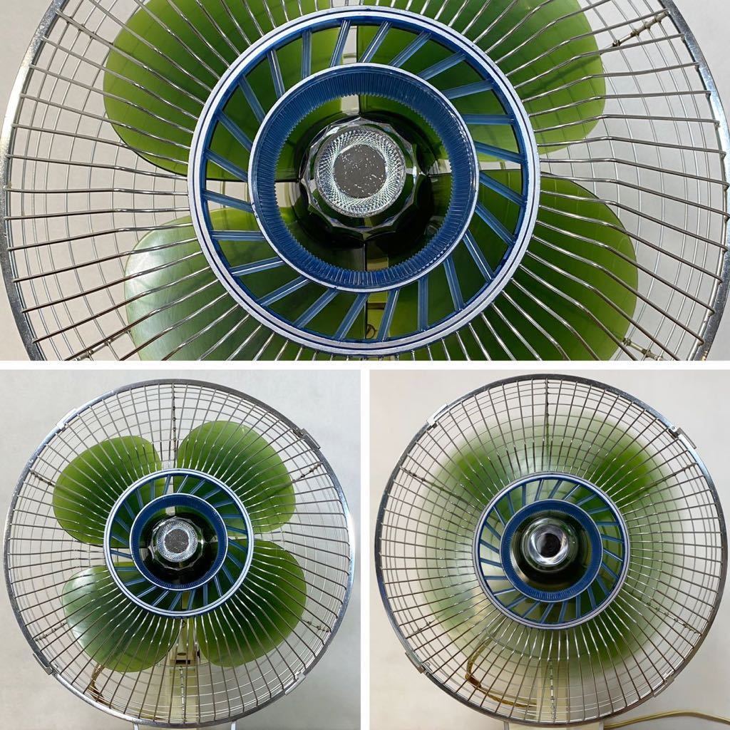 ♦︎［稼働］東芝 昭和レトロ 扇風機 CRYSTAL ZEPHYR SF-30G TOSHIBA CRYSTAL ZEPHYR PA-30L 30cm 4枚羽根 緑 グリーン 昭和レトロ