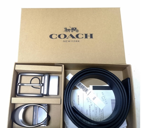 0ブラック 新品未使用 正規品COACH コーチ リバーシブル ベルトメンズベルト 