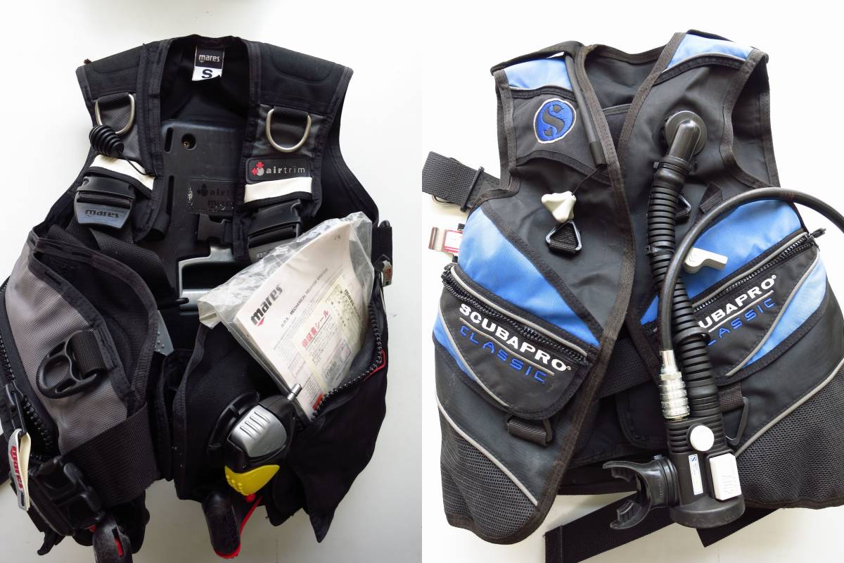maresディアマンテ.エアトリムBC（S）＆SCUBAPROクラシックBC（XS）エア２付