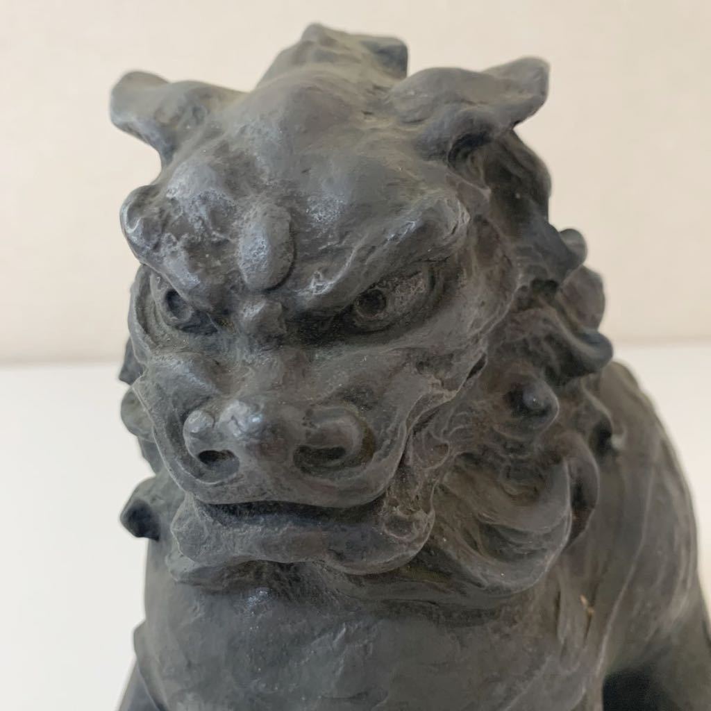 鉄製 獅子 狛犬 彫刻 オブジェ 置物 インテリア 縁起物 人形