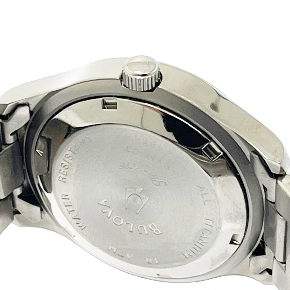 1円スタート】BULOVA ブローバ BVM003 チタン ブラック文字盤 自動巻き 