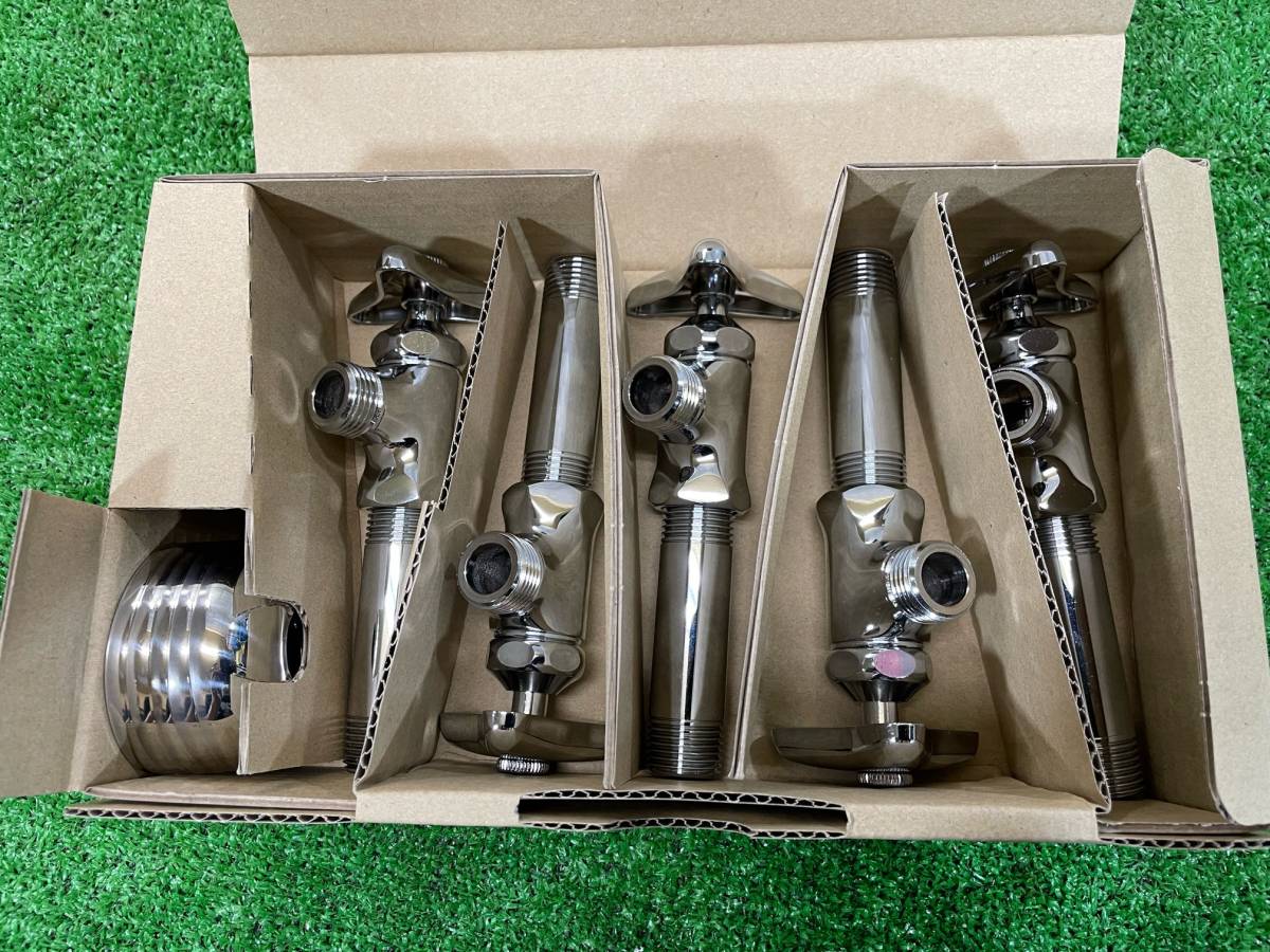 新品 【三栄水栓 SANEI】 V22A-X2 5個セット アングル形止水栓 13 領収書対応 ③