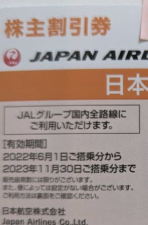 JAL 株主優待　2枚　 2023/11/30まで