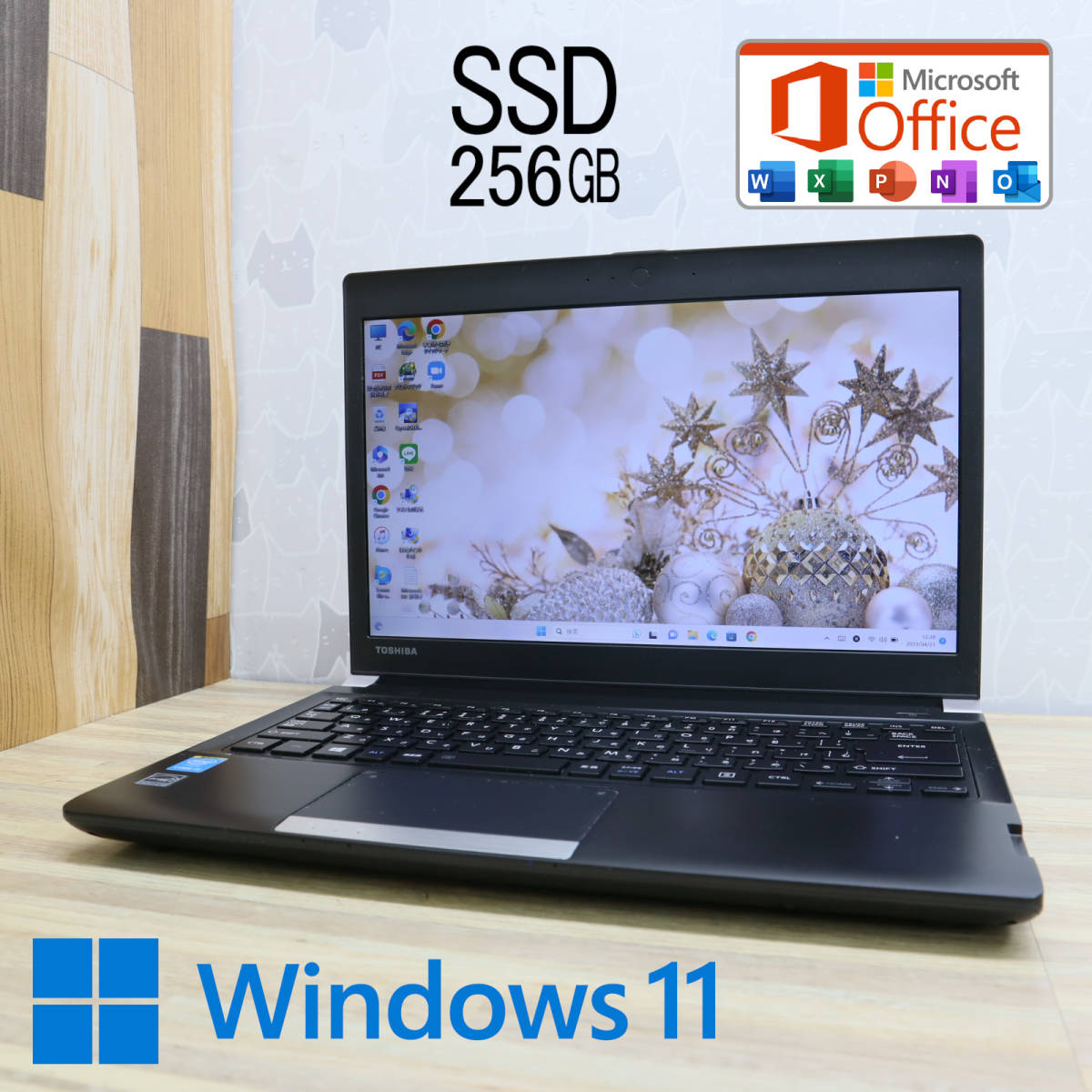 ★美品 高性能4世代i5！新品SSD256GB★Dynabook R734M Core i5-4310M 高速転送！Bluetooth 無線 Win11 MS Office★P49897