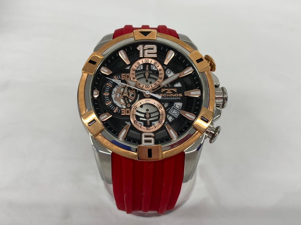 BGBB8010】TECHNOS テクノス T8A10 ステンレススチール クロノグラフ 