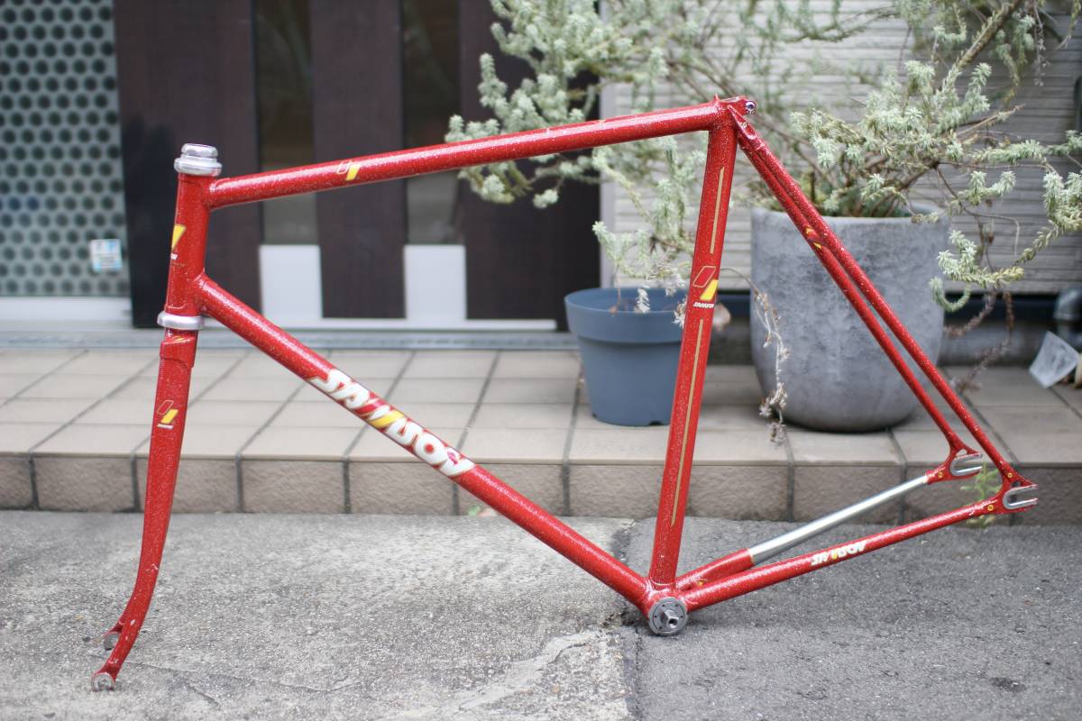 神山レッド SAMSON サムソン NJS 競輪フレーム 金縁ロゴ ラメ入り
