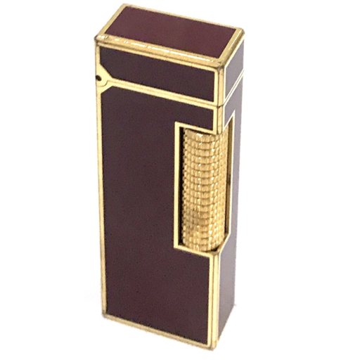 1円 ダンヒル ライター ガスライターワインレッド × ゴールドカラー 喫煙具 ユニセックス 喫煙グッズ ブランド小物