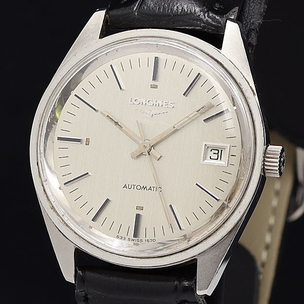 1円 稼働 ロンジン AT/自動巻 633-SWISS-1570 デイト ラウンド