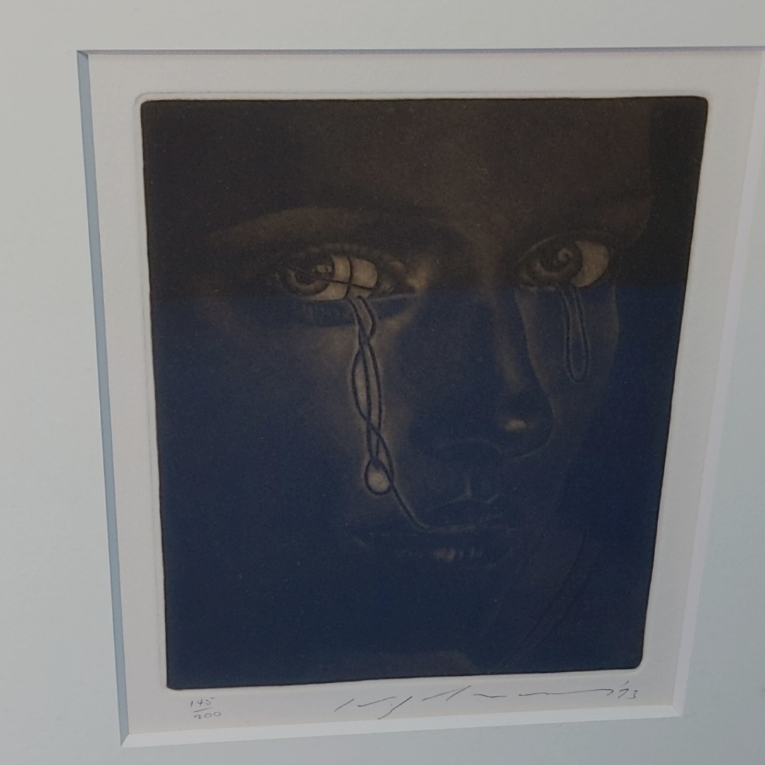 池田満寿夫銅版画『マグリット夫人の涙』サイン入 限200 1973 額装