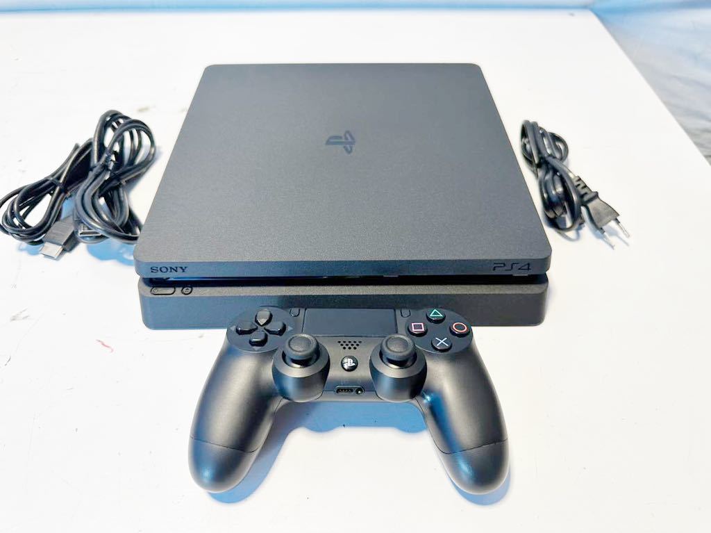 (38)PS4 本体 ブラック SONY PlayStation4 CUH-2200A /500GB動作確認済 プレステ4 ゲーム機 コントローラー ソニー