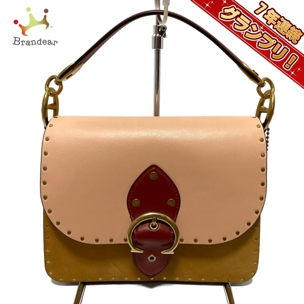 コーチ COACH ハンドバッグ 4595 - レザー×スエード ピンクベージュ 
