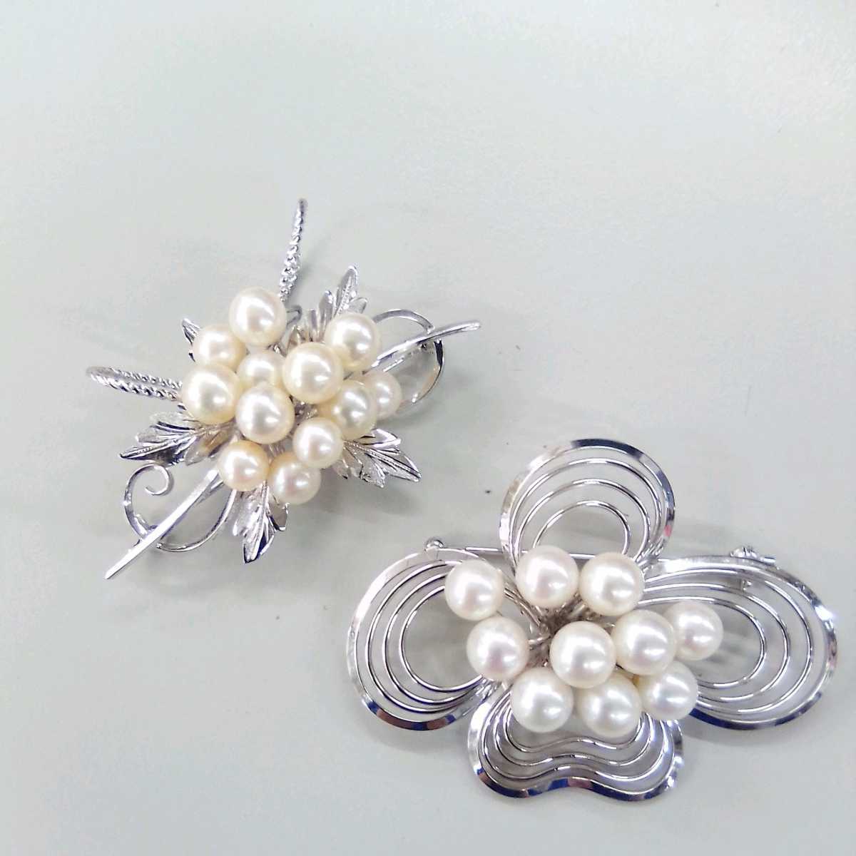 ブローチ K18 18金 ゴールド 12.7g ダイヤ0.12ct 蝶 花 店舗受取可