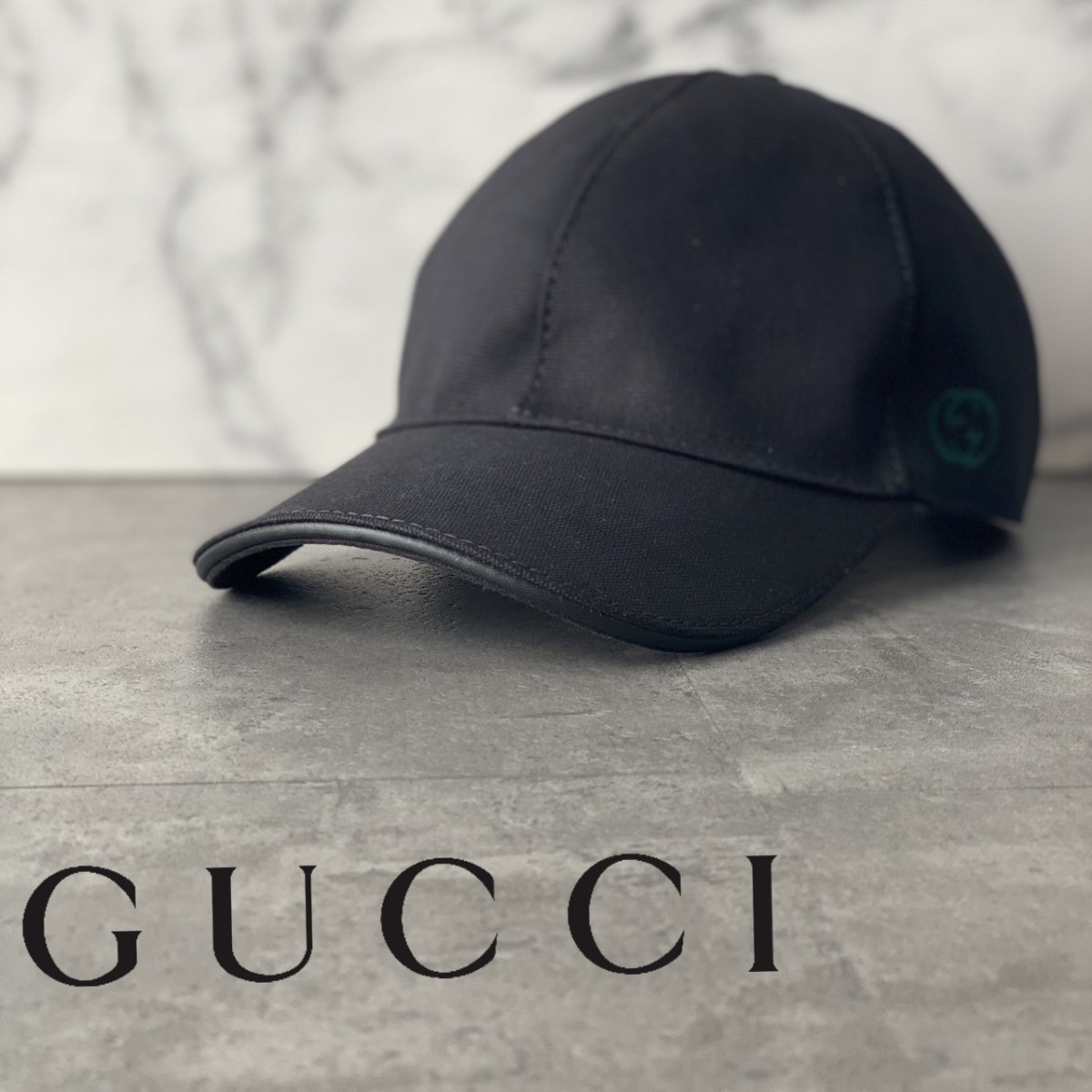 GUCCI GGキャンバス キャップ Sサイズ シェリーシリーズ ブラック グッチ GUCCI ベースボールキャップ 0 1 シェリーライン GUCCI グッチ