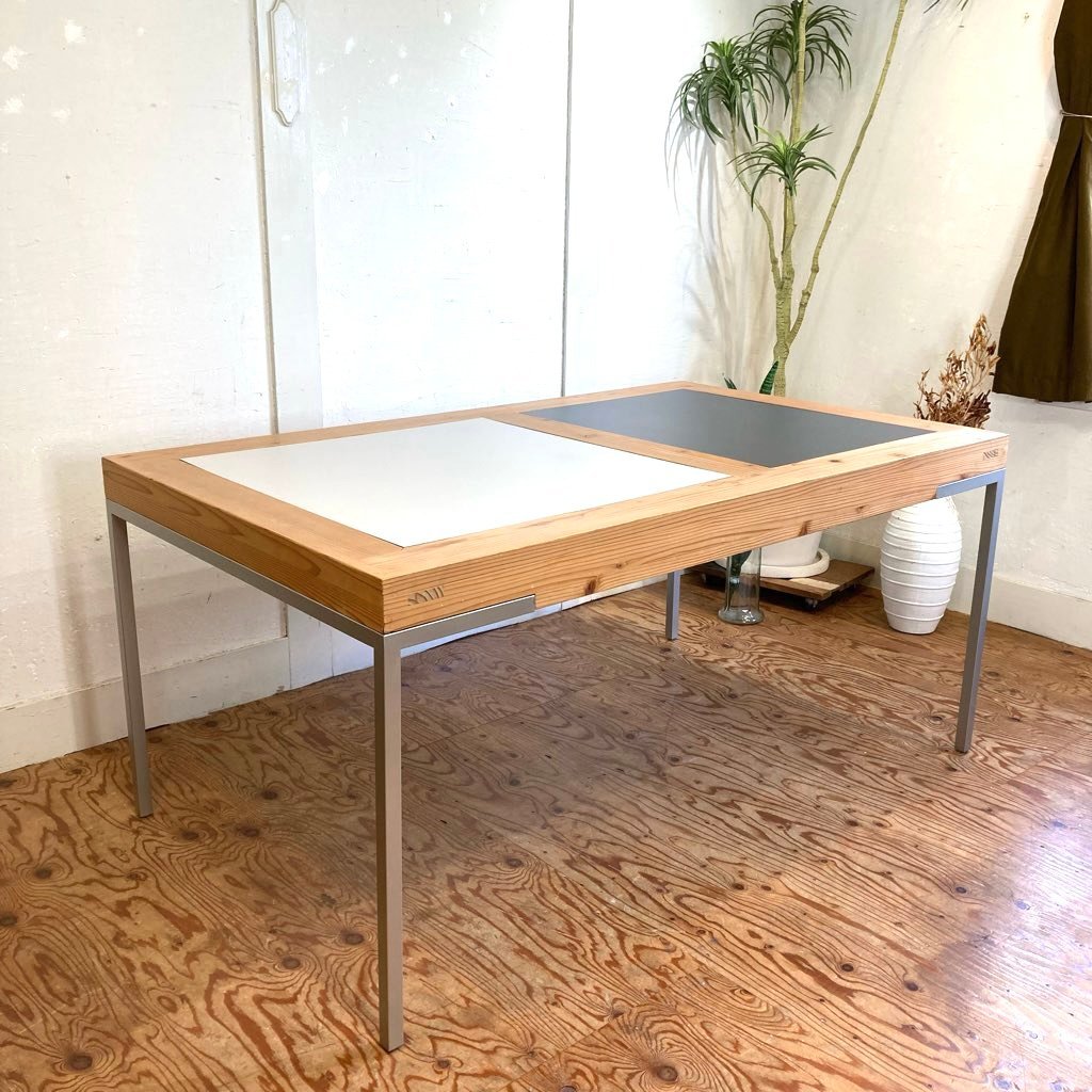 飛騨産業 / HIDA WAVOK ダイニングテーブル 佐々木敏光 作業台 デスク キツツキマーク ナチュラル W150 引き取り歓迎 304312