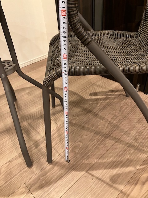 ラタン調 ガーデン テーブル チェア 3点セット ブラウン ガーデン  