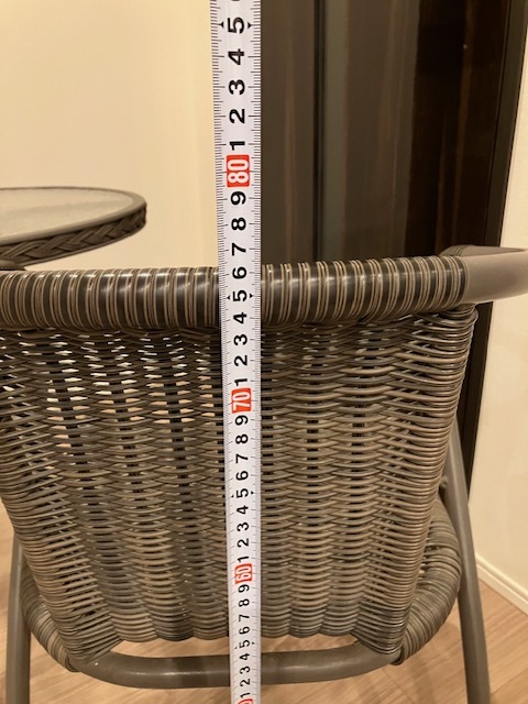 ラタン調 ガーデン テーブル チェア 3点セット ブラウン ガーデン  