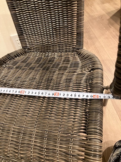 ラタン調 ガーデン テーブル チェア 3点セット ブラウン ガーデン  