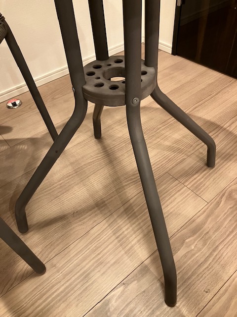 ラタン調 ガーデン テーブル チェア 3点セット ブラウン ガーデン  