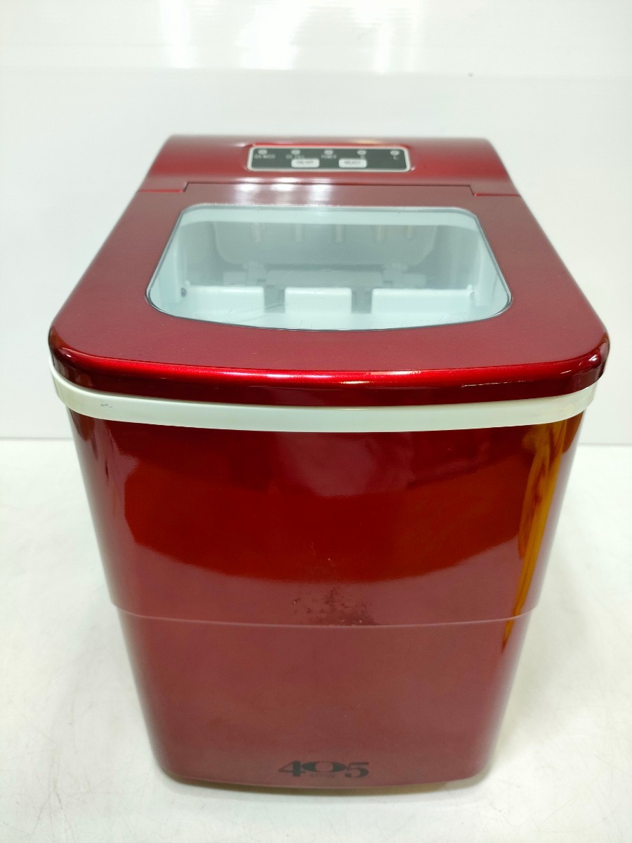 管理0907 新型高速自動製氷機 氷ドンドン コンパクト レッド 405