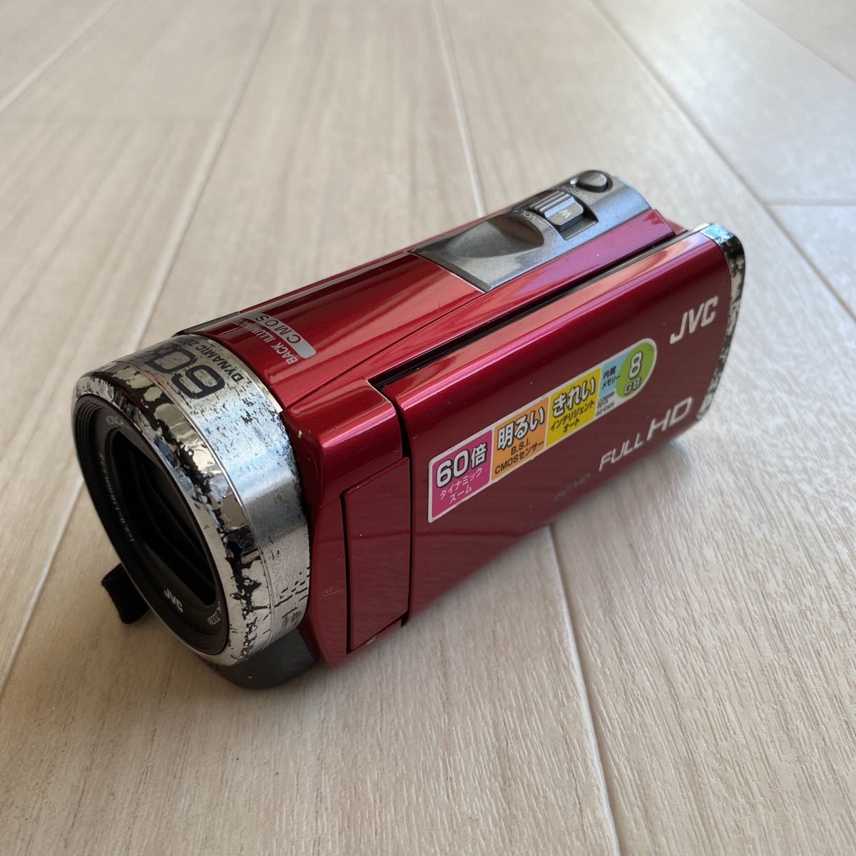 ○少々難あり JVC ケンウッド FULL HD GZ-E325-R デジタルビデオカメラ