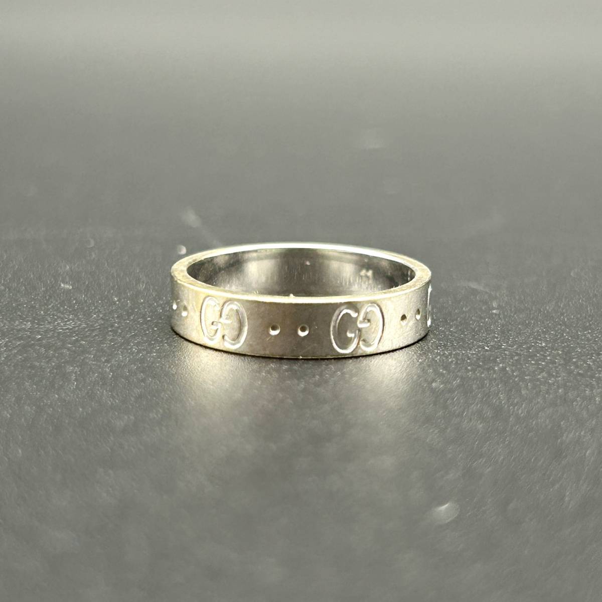 GUCCI グッチ アイコン リング 11号 K18WG 3.67g 750 ホワイトゴールド 