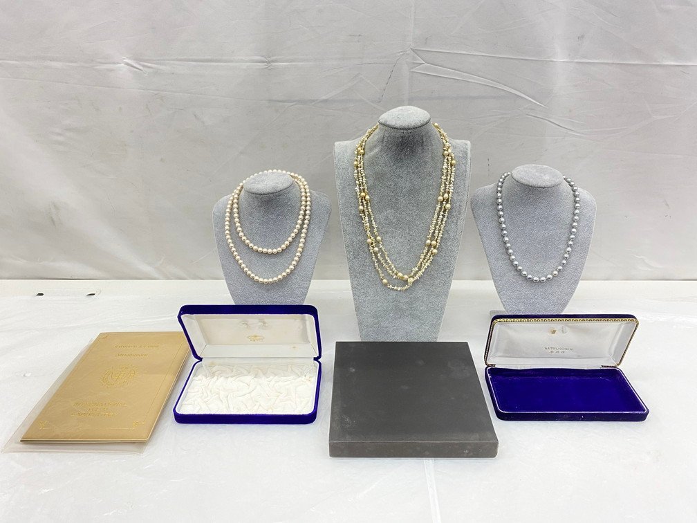 【BHAE9035】パールアクセサリー　ネックレス　ケースつき　おまとめ