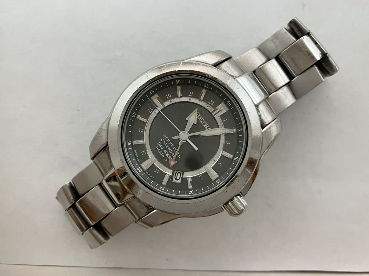 SEIKO セイコー パーペチュアル カレンダー 8F56 チタン 純正ブレス 