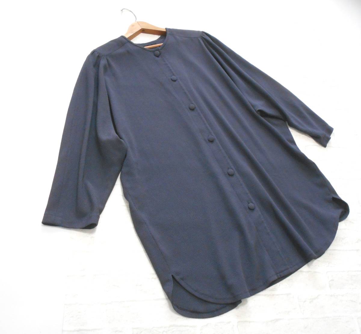 〔美品 送料込み！〕 詩仙堂 BY HITOSHI シセンドウ ヒトシタムラ パープル ちりめん ゆったり カーディガン ( 日本製 羽織物 ラク 洗える