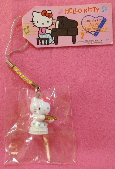 ハローキティ　伊藤楽器　限定　根付け　ストラップ　バイオリン ☆レア☆2008☆伊藤楽器演奏シリーズ バイオリンバージョン ハロー