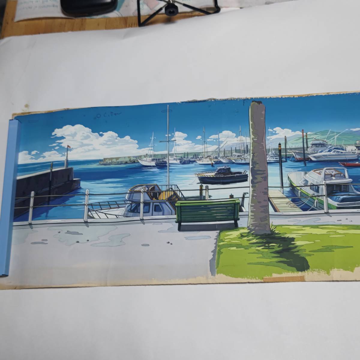 レア物 原画」湘爆(湘南爆走族) 吉田聡 背景画(先行原画