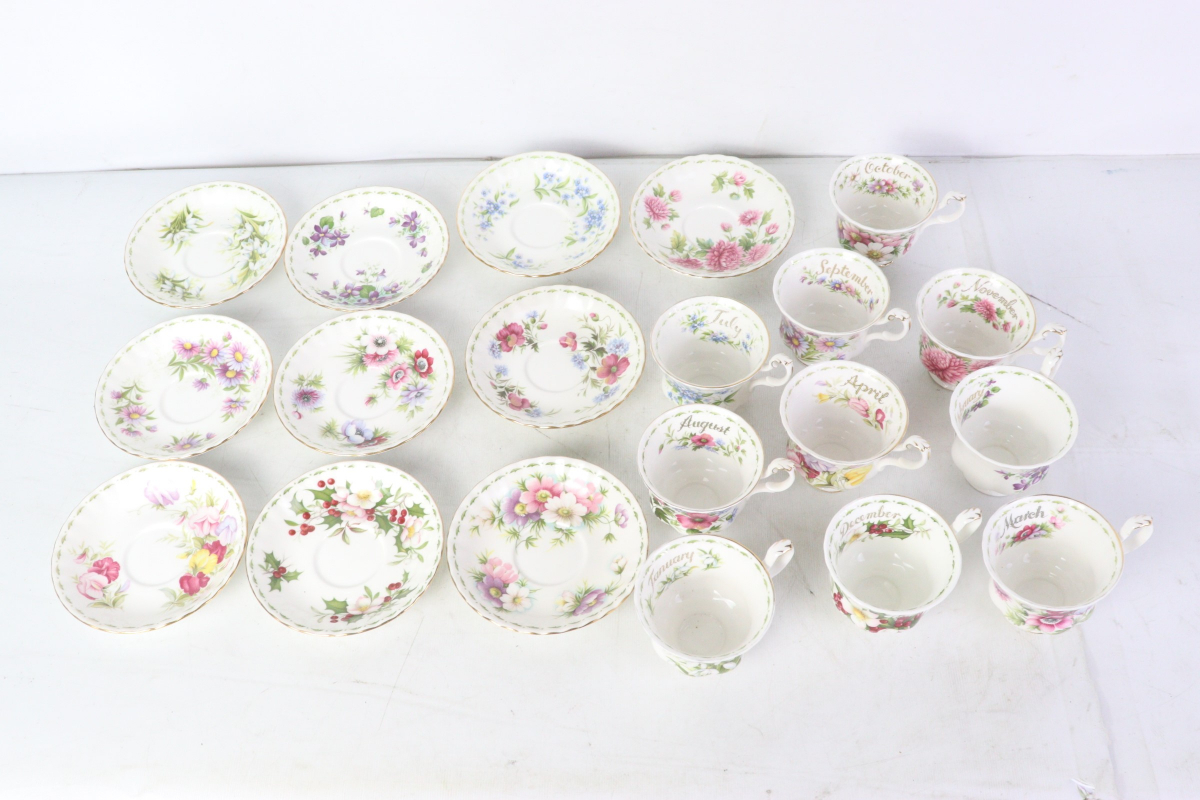 【ト足】 ROYAL ALBERT ロイヤルアルバート SWEET PEA ANEMONES COSMOS POPPY 他 カップ&ソーサー 食器 まとめ CA000CAA47