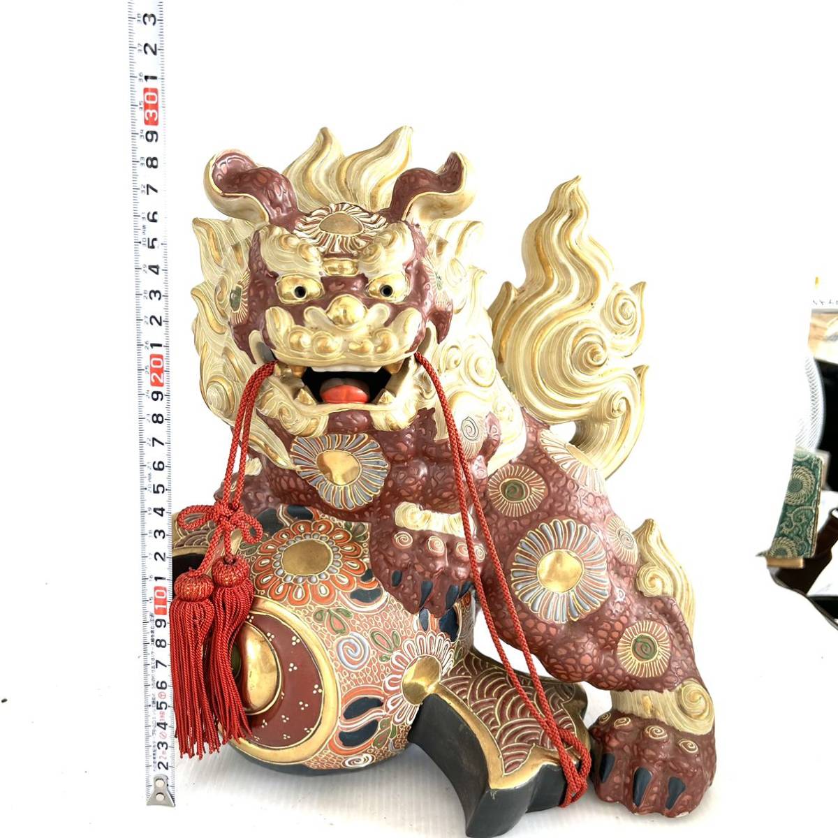 九谷焼 九谷 大吉 玉乗り獅子 シーサー 狛犬 唐獅子 縁起物 置物