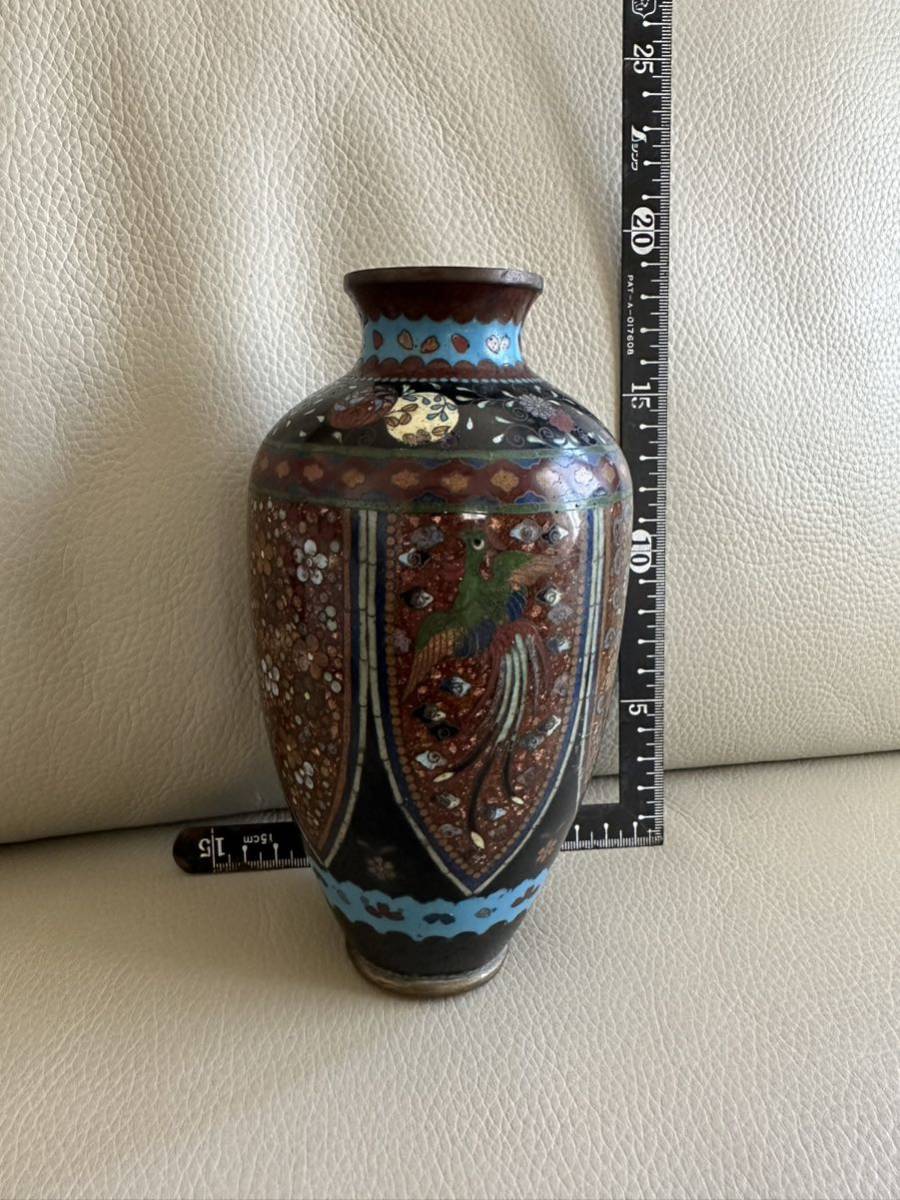 2269 七宝焼 景泰藍 花瓶 2客 時代物 公式通販