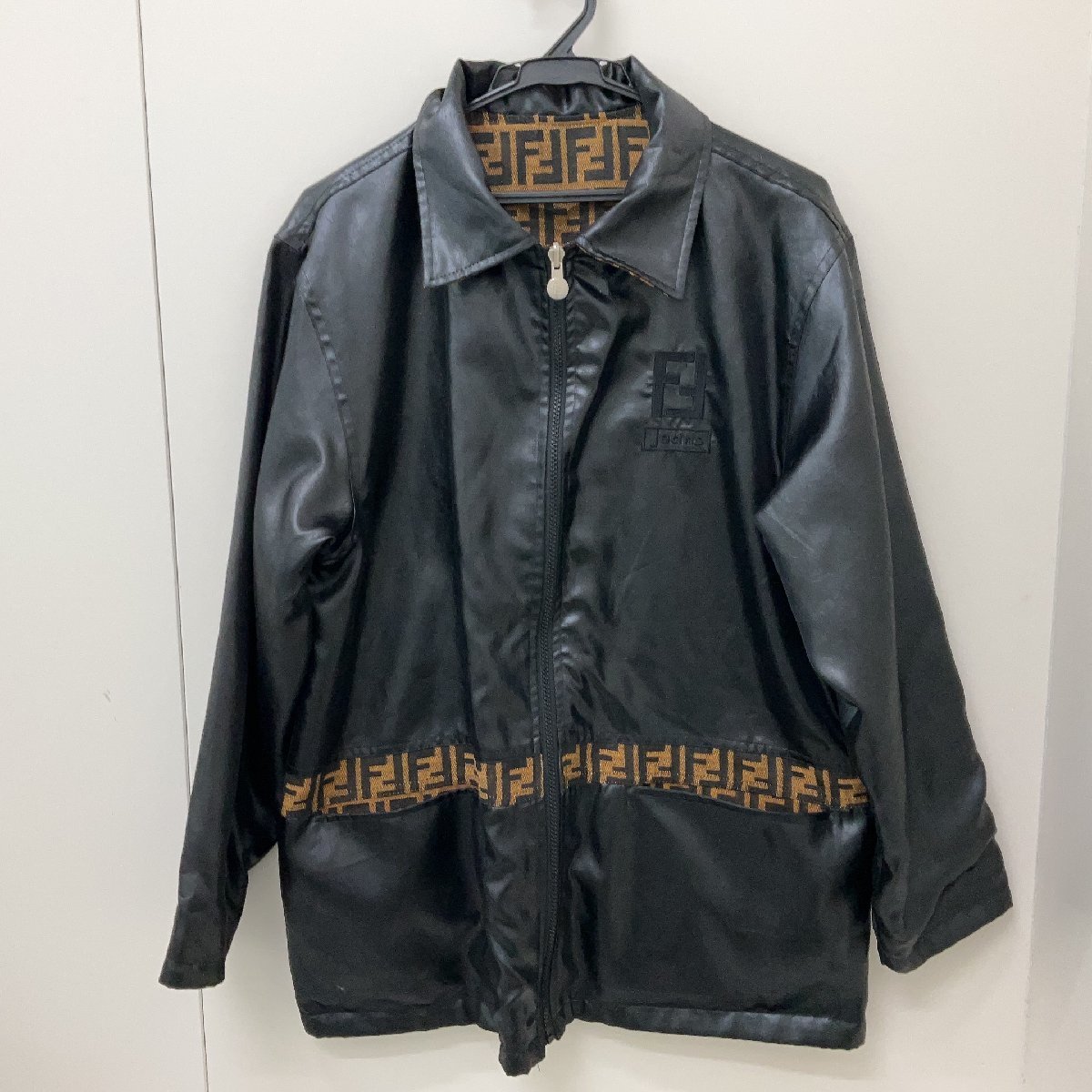 ○1円スタート FENDI フェンディ イタリア製 リバーシブル レディース ジップアップアウター アウター ロゴ