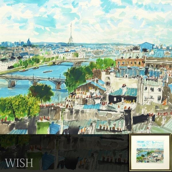 真作】【WISH】児玉幸雄「エッフェル遠望」リトグラフ 約8号 直筆