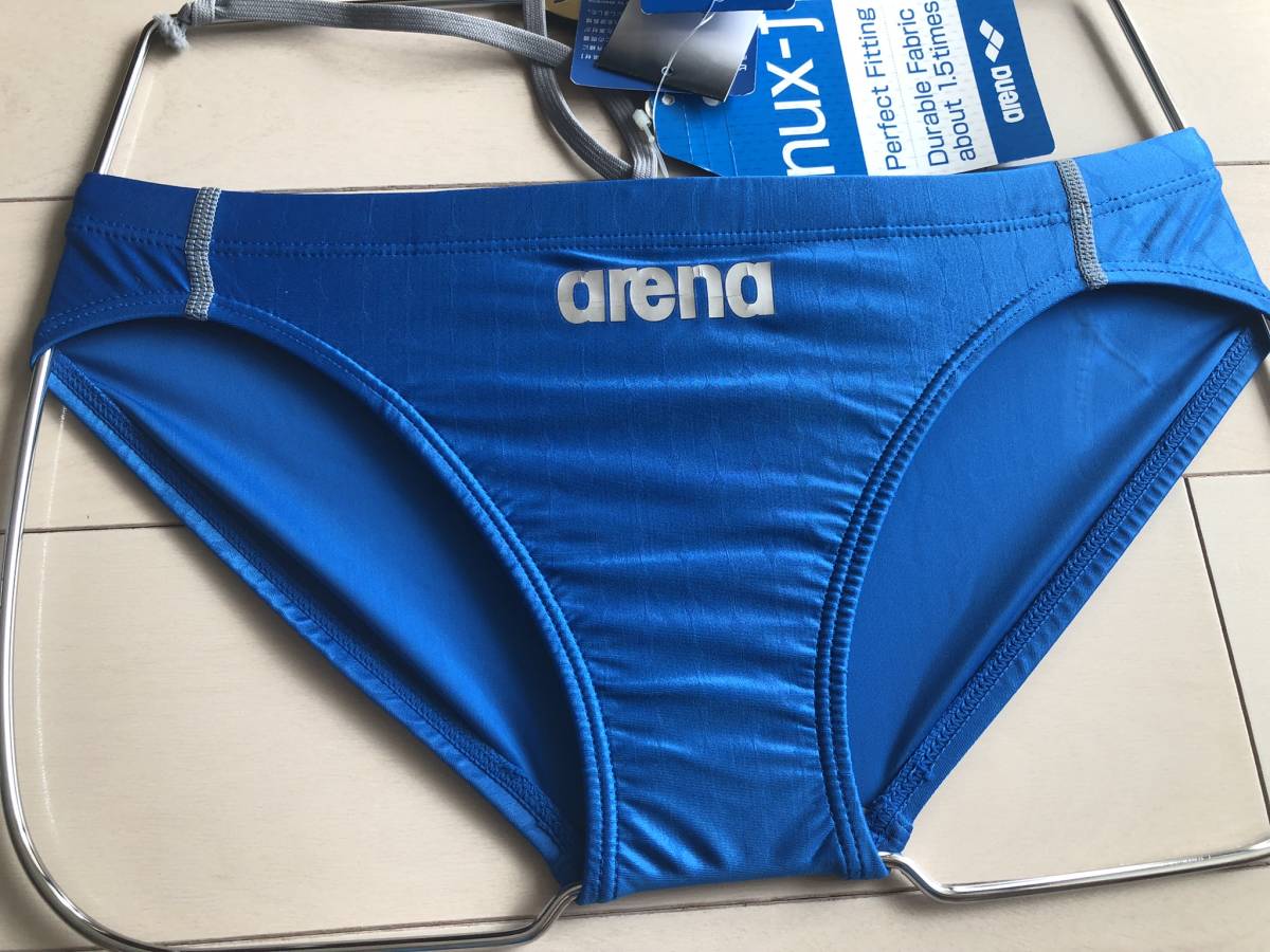arena NUX-f ニュークス ARN-6015 高光沢ABLUアクアブルー×シルバー M