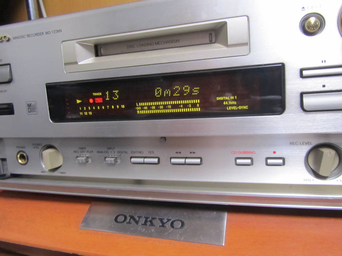 ONKYO md-122mx MDレコーダー 日本製 MDデッキ 動作品 ONKYO MD-122MX 動作・状態良好 ONKYO MD-122MX MDデッキ MDレコーダー