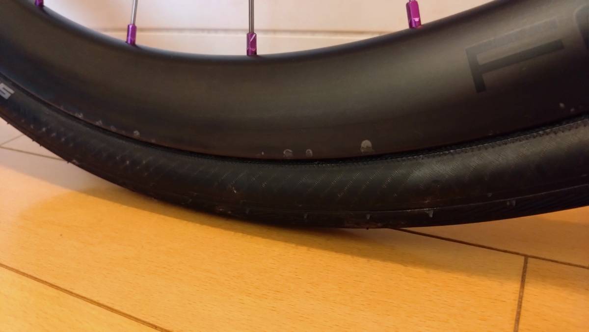 中古 FORMOSA カーボンリム ディスクブレーキ ホイール SCHWALBE PRO ONE チューブレスレディタイヤ 前後_4