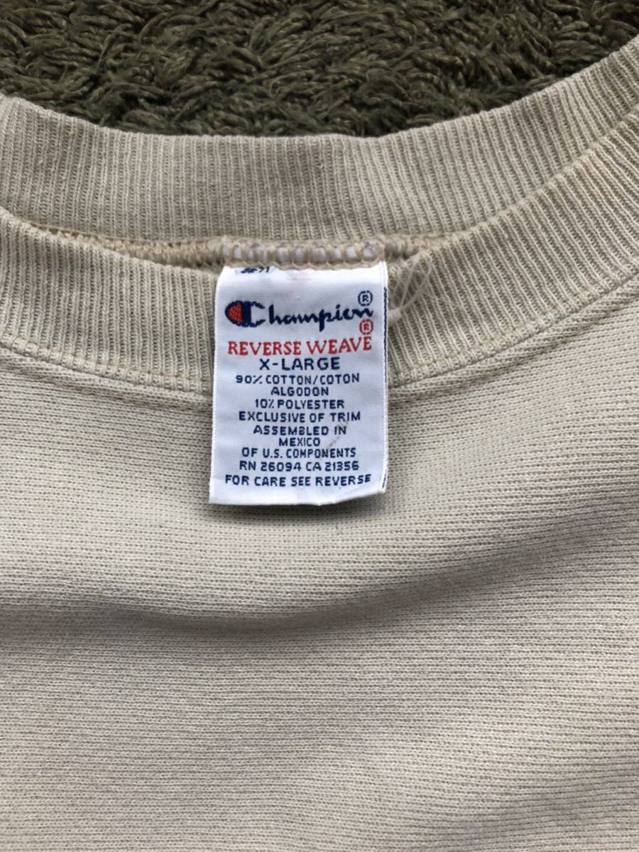 VINTAGE '90's〜'00's CHAMPION REVERSE WEAVE CREW BEIGE XL ヴィンテージ チャンピオン リバースウィーブ